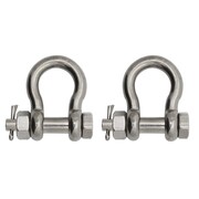 EXTREME MAX Extreme Max 3006.8375.2 BoatTector Stainless Steel Bolt-Type Anchor Shackle - 7/16", 2-Pack 3006.8375.2
